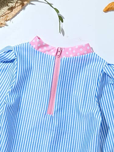Daenrui/ Ризи с защита от Акне за малки момиченца с дълъг Ръкав и Цветна Принтом и Накъдрен UPF50 +, Плажно Облекло За защита