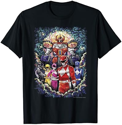 Тениска с Плакат Силни Рейнджърс, Силен и Морфин, Мегазорд, Звездна нощ