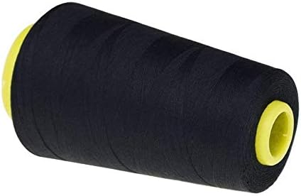 LNKA 4 Опаковки намотки по 3000 ярда черни шевни конци многоцелеви от полиестер с конус за оверлока (Тапицерия на мебели, платно, Покривка, влюбен мъниста, Квилтинг)