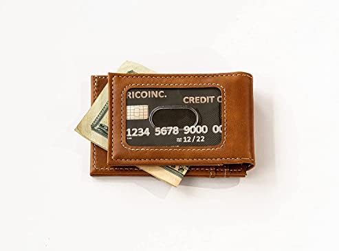 Мъжки кафяв портфейл с преден джоб за лична карта NCAA Virginia Cavaliers - Premium 8 джобове с гравирани с лазер логото на отбора