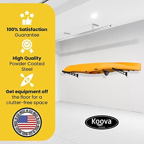 Монтиране на багажник Koova за съхранение на кану, каяк и задвижващ с гребла дъски | Произведено в САЩ | е Лесен