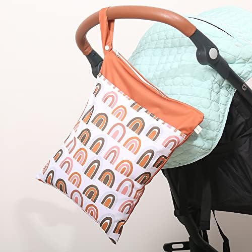 Jinleansu / Нови Детски Тъканни Пелени с принтом на Дъгата, чанта за Влажни Сушене, за Многократна употреба Миещи Пътни Чанти, Плажни Спортна чанта за Бански костюми, Мок