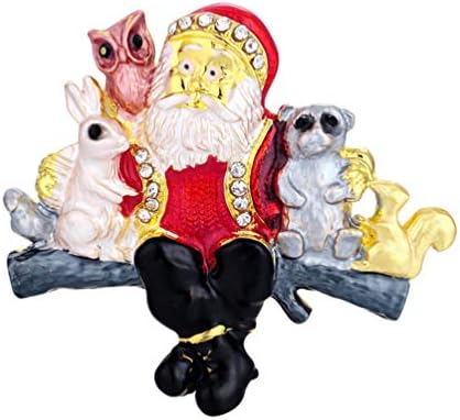 Amosfun Коледен Декор Коледна Брошка на Дядо Коледа, Жени, Брошки Дядо Коледа от Сплав с Животни, Коледна Брошка, на Жени за Жени, Момичета, Коледен Подарък за Нова Годин