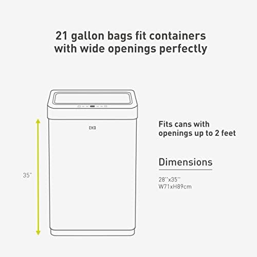 Кухненски торби за боклук ЕКО Easy-Dispensable в ролка-60 броя Сверхпрочных завязок - 21 Галон (79,5 л), 60 x, бял, EK33707B