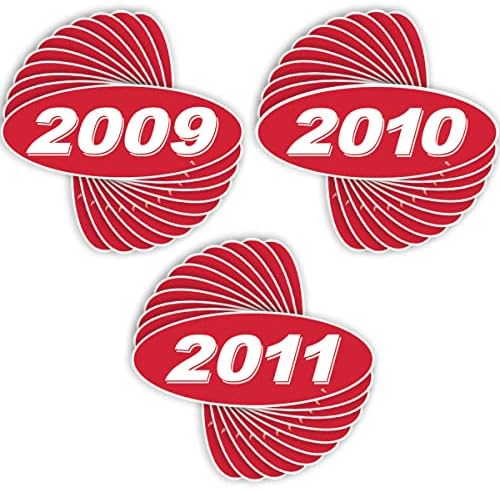 Versa Тагове 2009, 2010 и 2011 Овални етикети в прозореца дилъри на автомобили моделна година, с гордост Направени в САЩ, Versa Овални стикери на предното стъкло, моделна годин?