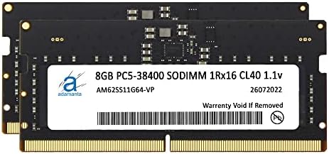 Adamanta 8 GB (1x8 GB) Съвместима с Dell G15 Gaming 5520 Special Edition DDR5 4800 Mhz PC5-38400 sodimm памет 1Rx16 CL40 1.1 v 262 Пин Лаптоп Актуализация на модул памет лаптоп Ram памет