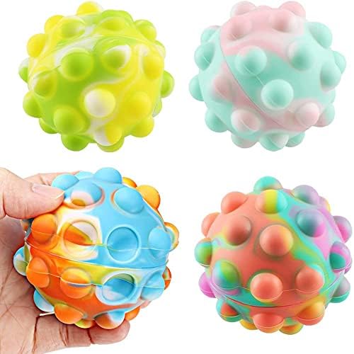 Обемни играчки-неспокойни Pop It Balls - 12 меки опаковки за подаръци за партита с играчка-топка-поп-сензацията за облекчаване