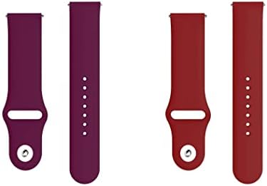 Быстросъемный каишка за часовник ONE ECHELON, съвместим със силикон каишка за часовник Amazfit Zepp Z с ключалка на бутона, опаковка от 2 броя (лилаво и червено)