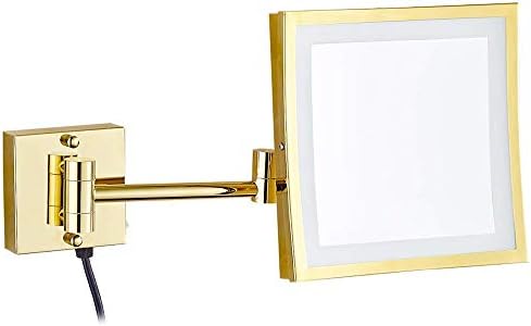 KMMK Специално Огледало за грим, 8,5 Инча Тоалетни Огледала за грим, 3X 5X Увеличение, 50 led Лампи, Огледало за