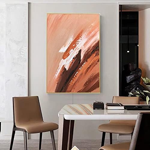 ZZCPT Живопис с маслени бои, за ръчно рисувани - оранжеви линии, Абстрактни и Модерни Цветни Картини върху Платно Ръчно Рисувани За Украса Спални Хол Стенно Изкуство, ?