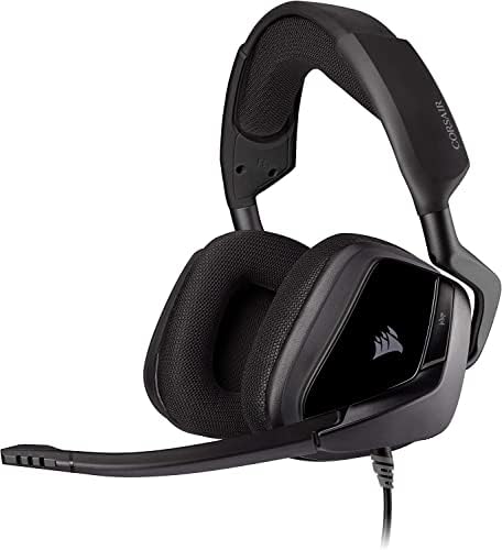 Жичен стерео слушалки за игри на Corsair Void Elite, съвместима с PC, PS4, Xbox One и мобилни устройства - Carbon (обновена)