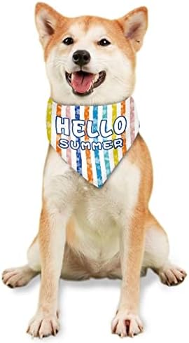 KEIAHUAN Hello Summer Тематични Кърпи За Кучета, едно Парче Кърпичка за Кучета, Престилки, Триъгълен Шал за Кучета,