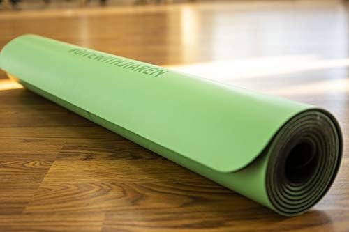 Професионален килимче за йога Jiaren Yoga с Выравнивающими линии - Нескользящий, амортизирующий и дебелина 1/4 инч Подложка за упражнения и фитнес - Зелен, голям
