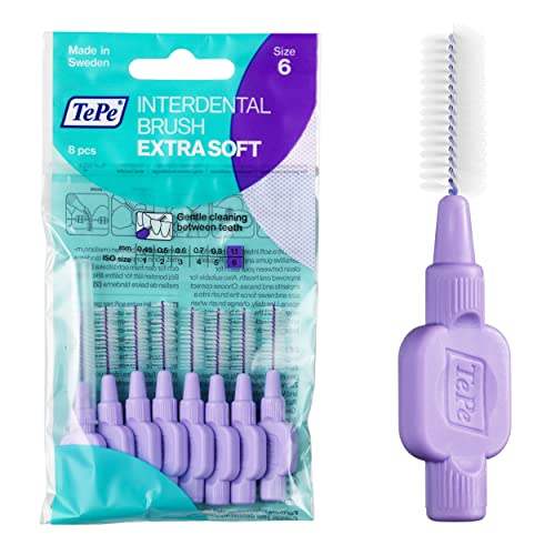 Межзубная четка TEPE Extra Soft, Сверхмягкая четка за Зъби за почистване на зъбите, в опаковка от 8 броя, 1.1 mm,