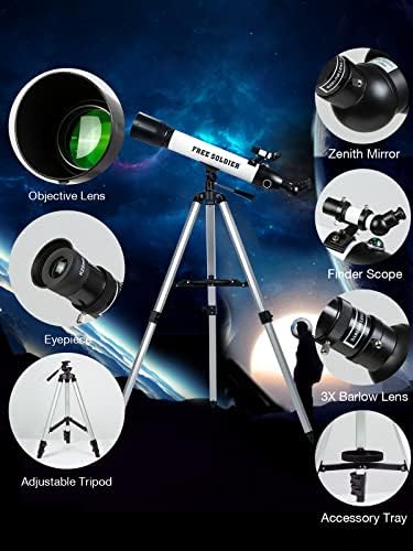 Телескопи, за Астрономията, за възрастни - 700x90 мм AZ Астрономически Професионален Телескоп-Рефрактор за деца, Начинаещи Астрономия,