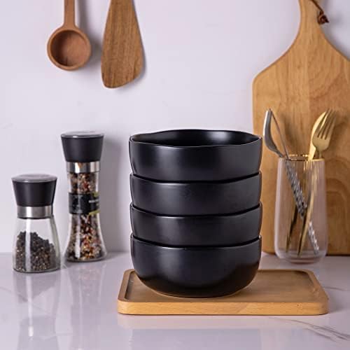Керамични купички за ядки AmorArc за кухня, Комплект от 4 Големи керамични миск за супа на 28 грама, Устойчиви на сколам Кухненски