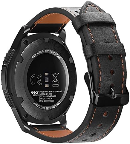 Быстросъемный каишка за часовника 22 мм, Взаимозаменяеми каишка от естествена кожа Fintie с метална закопчалка, Съвместим с Samsung Galaxy Watch 3 45 mm/ Galaxy Watch 46 мм / Gear S3 Frontier Classic S