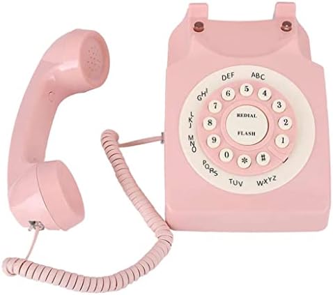 N /A Ретро Телефонно Обаждане Качеството На Кабелен Телефон, Домашен Офис Розово Евро Стационарен Телефон, Настолен