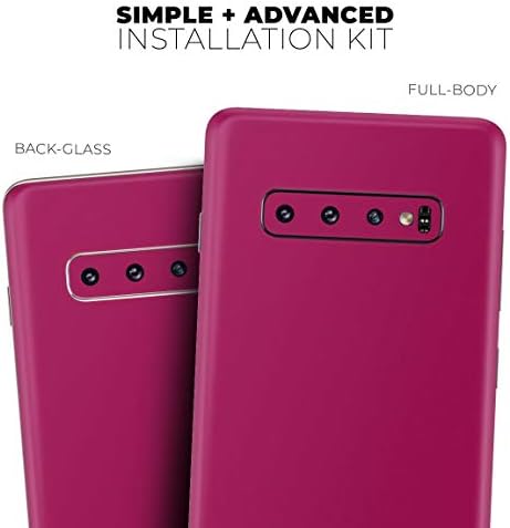 Дизайн Skinz Однотонная тъмно-розово Vinyl стикер V2, Амбалажна на кутията, която е Съвместима с Samsung Galaxy S10 Plus (покритие на екрана и гърба)
