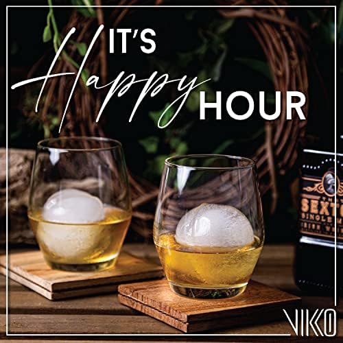 Комплект чаши за уиски Vikko от 4 парчета, Старомодни Чаши за уиски с тегло 12,5 Грама, Чаши за уиски премиум-клас,