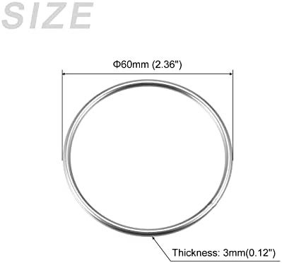 Уплътнителни пръстени от неръждаема стомана METALLIXITY 304 (60 мм, дебелина 3 мм) 15 бр., Сварное Кръгъл Пръстен за захващане на предмети