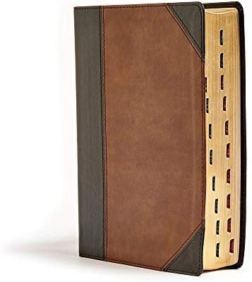 Персонални Библията с Потребителски текст CSB Тони Евънс Study Bible Indexed LeatherTouch Черен/Кафяв Християнска