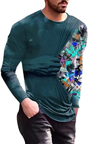 XXBR Мъжки Солдатские Тениски с дълъг ръкав, Есенна Градинска тениска с 3D цифрово принтом, Спортна Тренировка, Нормално кацане, Тениски за мускулите, Върхове