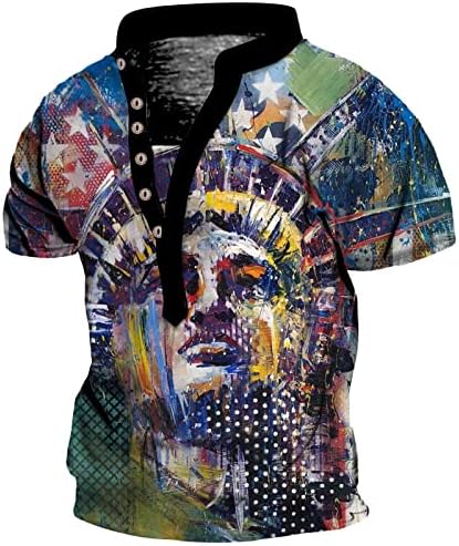 Лятна Мъжка Риза, Цветна Тениска Копчета с Къс Ръкав, Уличен Tribal Топ, Дълги Тениски за Мъже