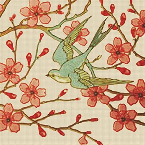 Лястовици в цветове праскова-Квадратен Фигура Уолтър Крейна, Че Счетным Кръст