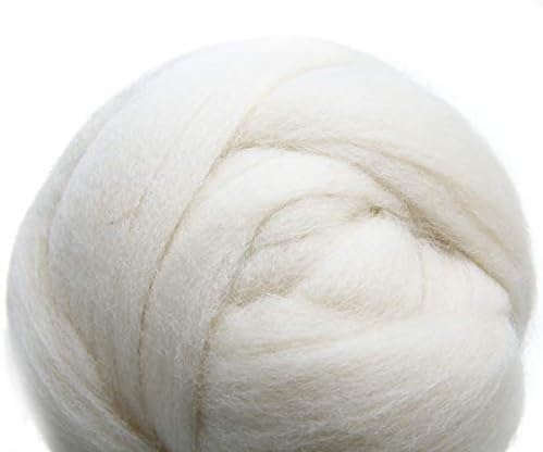 TRENDYBOY Комплект за Плетене на една Кука Прежди За Тепане Вълнена Влакнини на 100 g Крем Бяла Игла За Тепане Вълнени