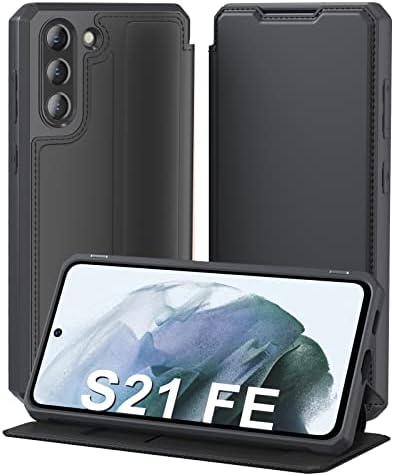 Калъф Yeriyerr за Samsung Galaxy S21 Fe Калъф-портфейл, Магнитен флип калъф от изкуствена кожа с притежателите на карти [Стойка] [Противоударная вътрешна обвивка от TPU] Калъф, съв?