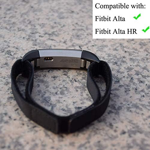 Съвместими замяна аксесоари за гривната на щиколотке Fitbit Alta/Alta HR, каишка за щиколотке за Fitbit Alta / Alta HR (черен)