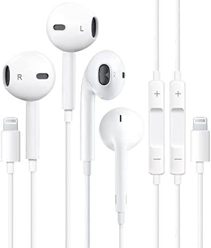 2 Опаковки - Слушалки Apple Lightning Earphones, Жични слушалки-втулки, на стерео слушалки с шумопотискане, изолирующие