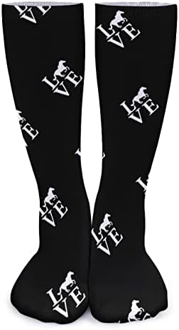 Дебели Чорапи WEEDKEYCAT Love Horse, Нестандартен, Забавен Графичен Принт, Ежедневни Чорапи със Средна Дължина на Зимата
