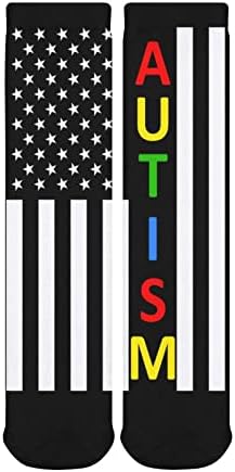 Пъзел за Информираност за Аутизма WEEDKEYCAT, Флаг на САЩ, Дебели Чорапи, Нестандартен, Забавен Графичен Принт,