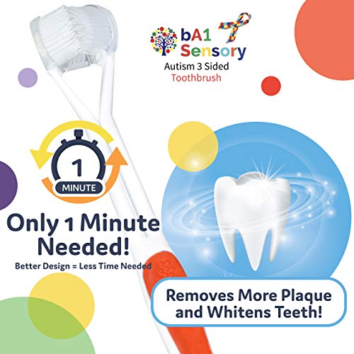 bA1 Health - 3-странен специална четка за зъби (пълно покритие) - За деца с аутизъм, СЪСТЕЗАНИЯ, специални нужди, Тъчпад, Перио-четка