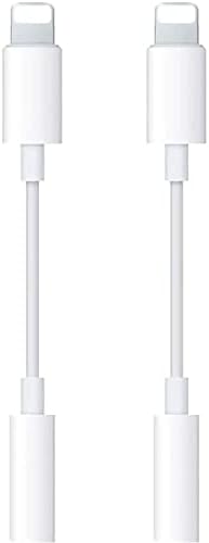 [Сертифициран от Apple Пфи] 2 Комплекта за iPhone Адаптер за слушалки Lightning-3,5 мм Аудиоадаптер Aux вход за слушалки за iPhone Кабел-ключът е Съвместим с iPhone 14 13 12 11 Xs MAX XR X 8 7 iPad iPod