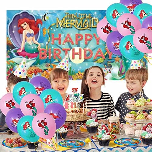 Малката Русалка Принцеса Вечерни Аксесоари за Декорация Topper за Тортата за рождения Ден на Банер Декор на Фона Балони