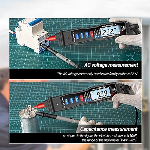 WALNUTA A3003 Цифров Мултицет Pen Type 4000 Точки с Безконтактен тестер непрекъснатост на Съпротивление на диода напрежение ac/dc (Цвят: черен)