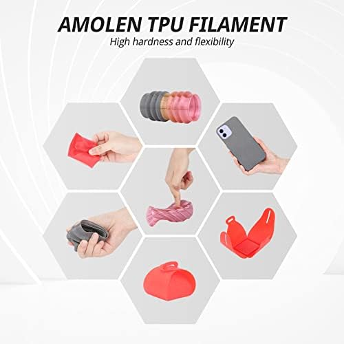 Конци AMOLEN TPU 1,75 мм, Бистра Розова Гъвкава Нишка за 3D-принтер, Конци за 3D печат от Мека TPU, 1 кг/2,2 кг