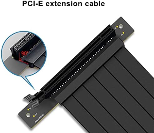 Съединители Полноскоростной на 3.0 PCIE X16 Странично Кабел Удължител за графична карта PCI Express Странично Защитен Разклонител с защита от смущения за GPU AXYB - (CN, Дължина н?
