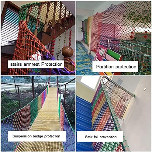 AWSAD Найлон Веревочная мрежа за стълби с Дебелина 6 мм, Домашно Външно огради, тераси, Детска Защитна мрежа за детска градина, мрежа от падане, Цвят: мрежа 8 см, размер: 3