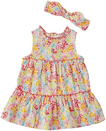 Комплект Рейнбоу рокля с цветен Модел и превръзка на главата за малки момичета от Кал Пай Един размер