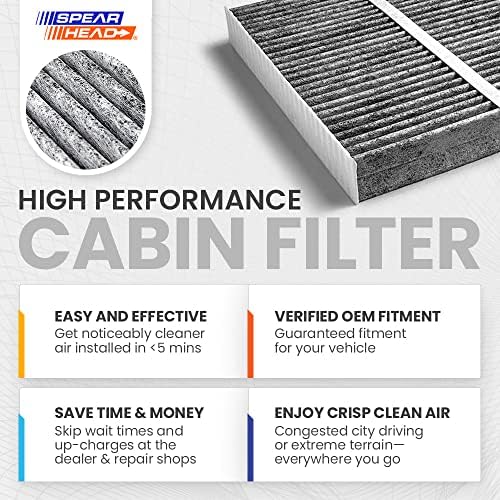 На кабинковия филтър Spearhead Odor Defense Breathe Easy, подходящ както OEM, срока на услугата до 25% по-дълго с активен въглен (BE-936)