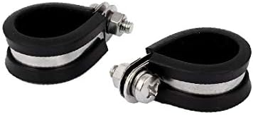 X-DREE 5шт 25 мм P-образни скоби EPDM Гумена подплата Душ-скоба за Тръба кабел (5шт 25 мм P-образни скоби EPDM за монтаж на открито кабел goma para tubo de tubo