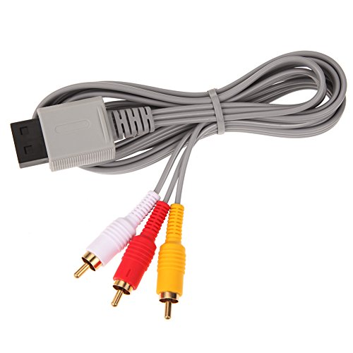 Сменяеми гарнитури Jadebones 2 в 1 за Wii, кабелна лентата с датчици за движение и AV кабел, съвместими с Wii и Wii U