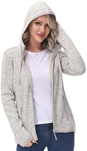 Дамски яке-пуловер COZZIPLUS джоб с Руното облицовка, Топло Вязаная Руното яке с джобове