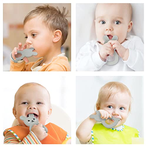 Детски играчки за никнене на млечни зъби, които не съдържат бисфенол А, Сладки, силиконови прорезыватели с зайци-Лесно