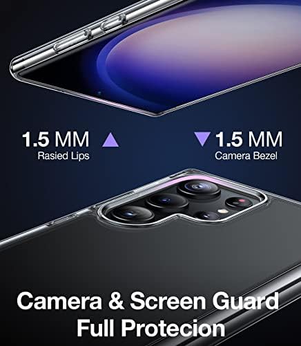 VOFATA Crystal Clear е Разработен за Samsung Galaxy S23 Ultra Case [Защита от пожълтяване] [10-подножието защита от падане на военен клас] Удароустойчив Твърд калъф за задната част на телеф