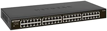 Unmanaged мрежов комутатор NETGEAR с 48 порта Gigabit Ethernet (GS348) - за настолен компютър или инсталиране
